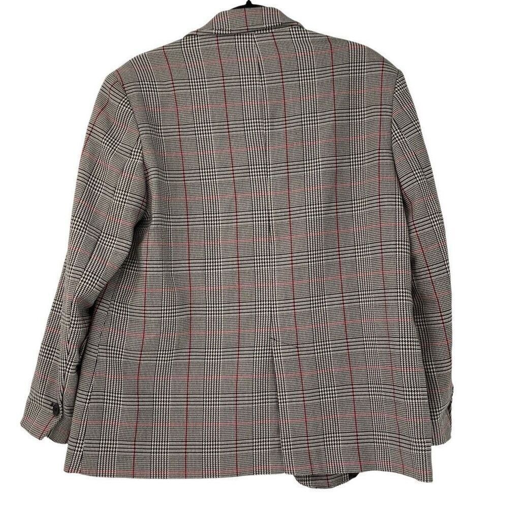 Zara Basic Collection Gray Plaid Single Breasted … - image 3